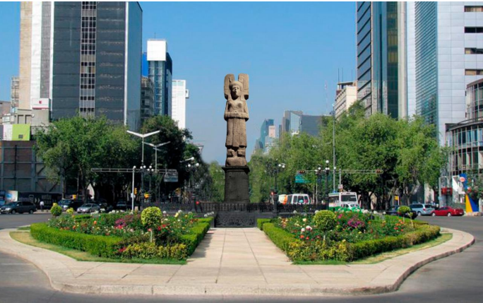 Escultura de 'la joven de Amajac' sustituirá a Cristóbal Colón en Reforma