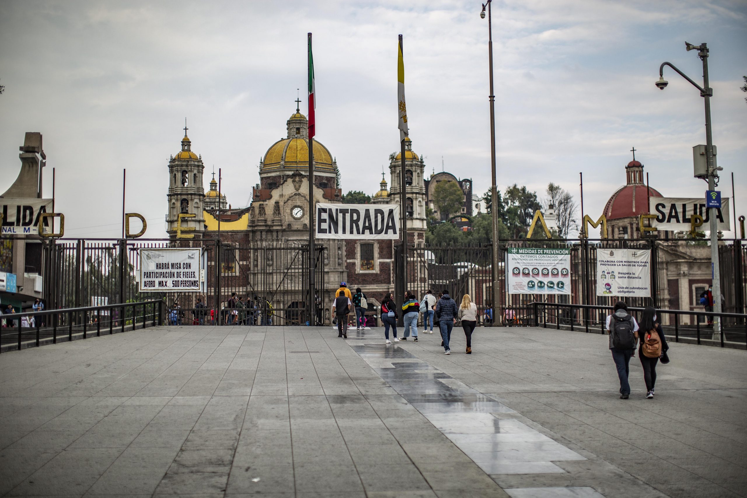 Pilgrims can reach the Basilica of Guadalupe, but not spend the night there