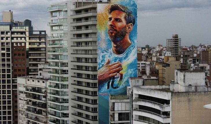 Inauguraron el impresionante mural de Lionel Messi en Rosario