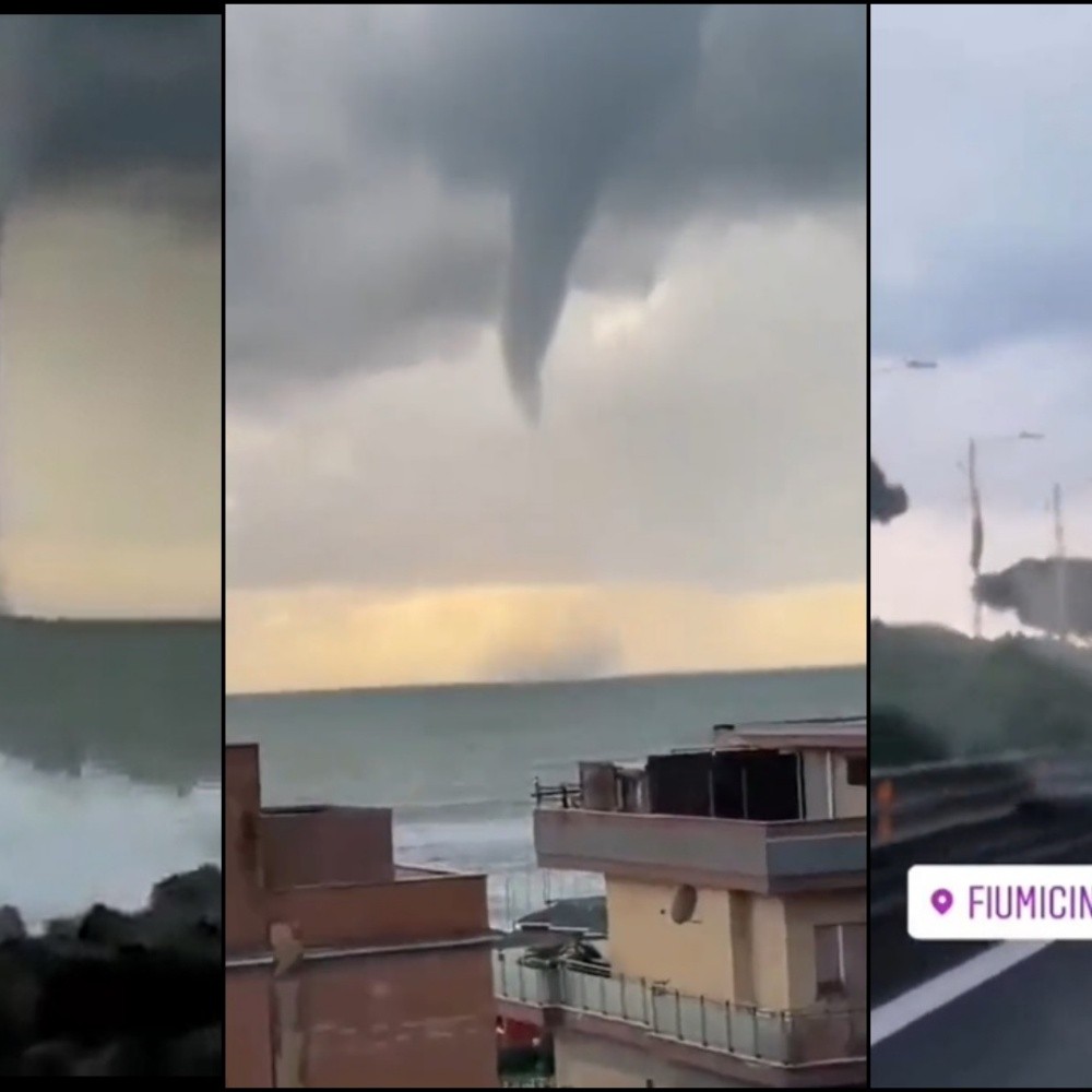 VIDEO. Impressive waterspout forms on the shores of Rome, Italy