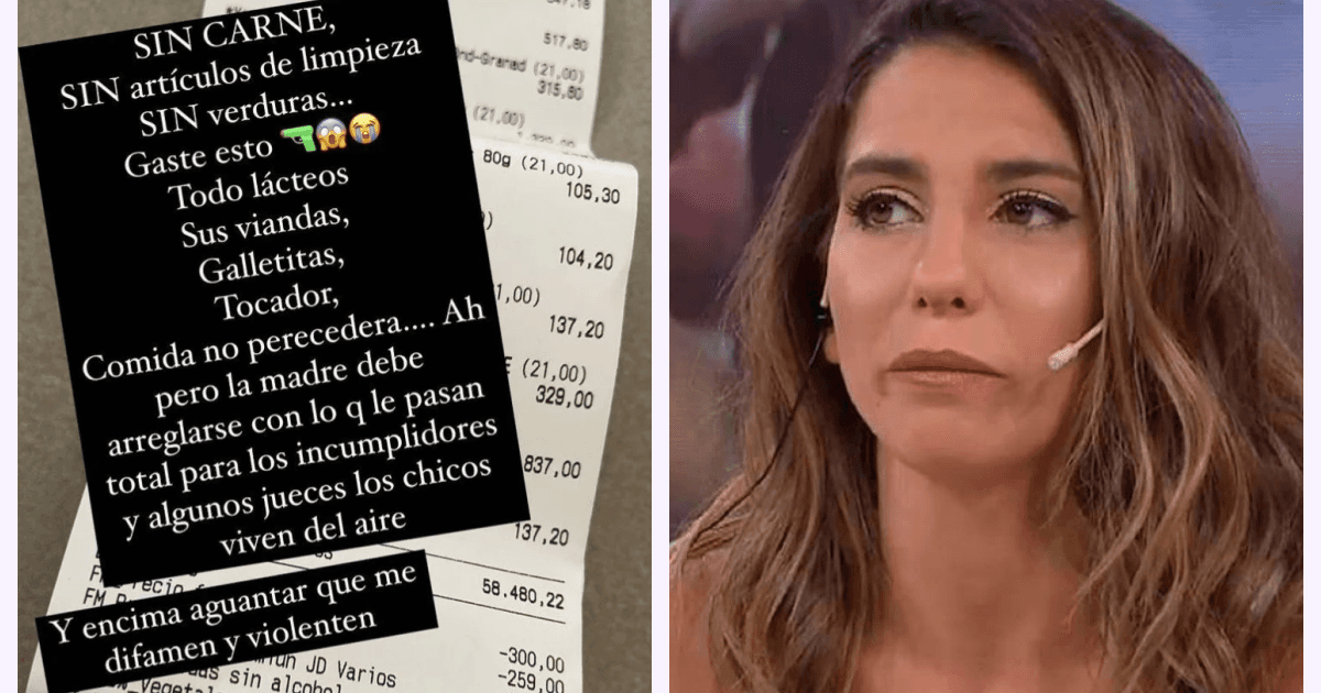 Cinthia Fernández mostró el ticket del supermercado y lo comparó con lo cuota alimentaria