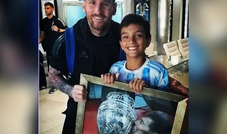 “Los sueños se cumplen”: tiene 11 años, dibujó a Messi y pude regalarle el cuadro