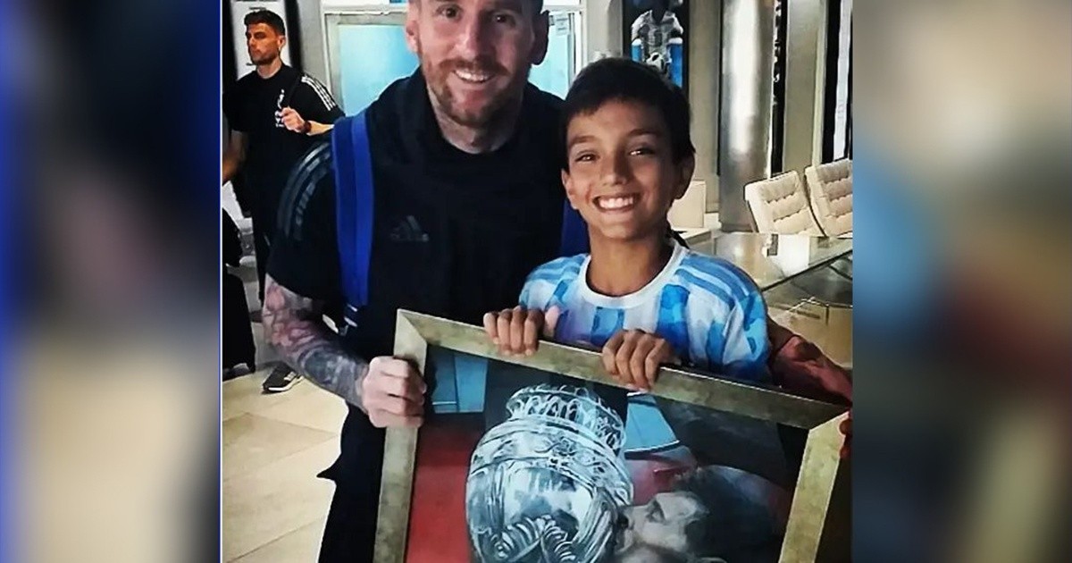 "Los sueños se cumplen": tiene 11 años, dibujó a Messi y pude regalarle el cuadro