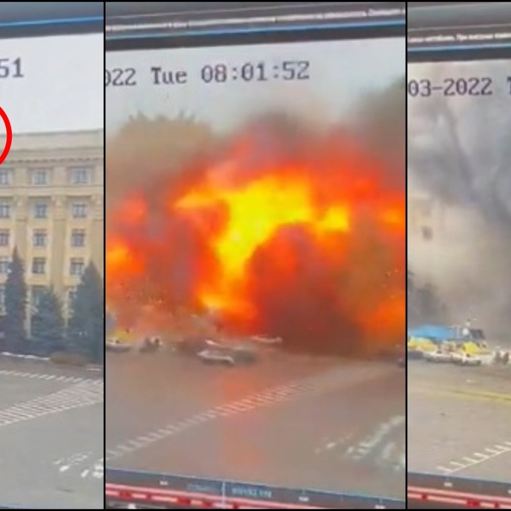 Misil impacta edificio administrativo en Kharkiv, Ucrania