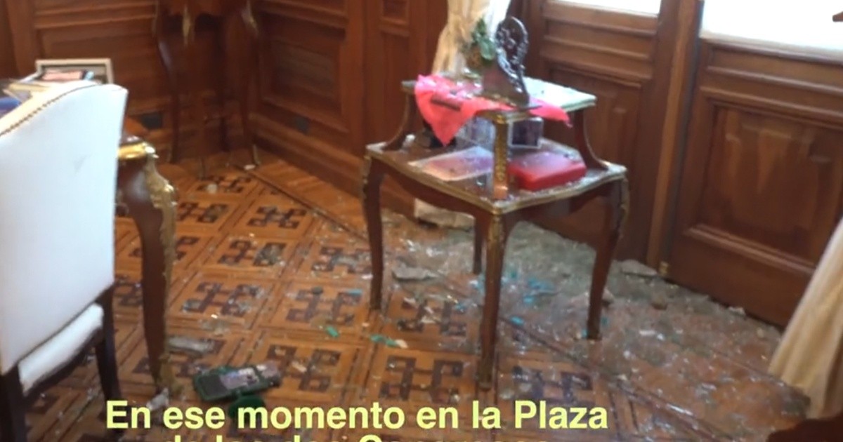Video | Cristina Kirchner mostró cómo quedó su despacho tras el ataque al Congreso