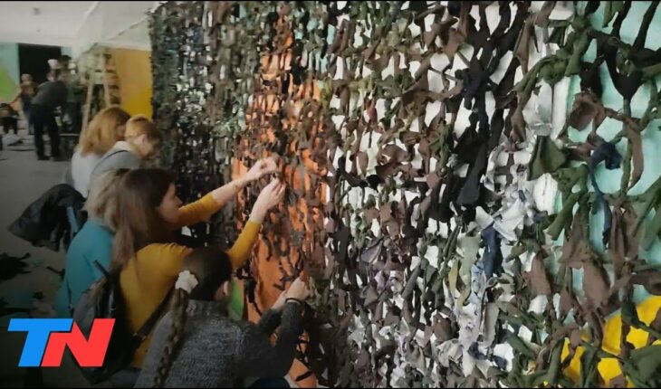 Video: TN EN UCRANIA | Una escuela convertida en refugio: tejen redes de camuflaje para la resistencia