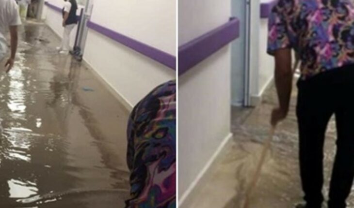 Dejan lluvia y granizo inundación en Hospital de Galeana