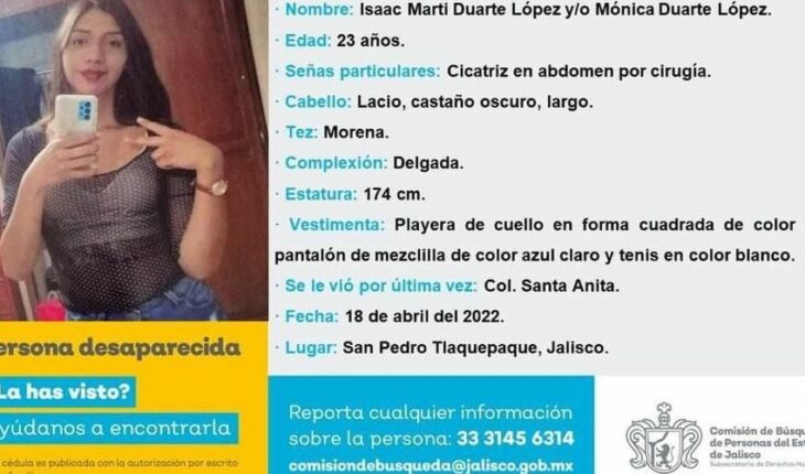 Denuncian la desaparición de joven trans Mónica Duarte en Jalisco