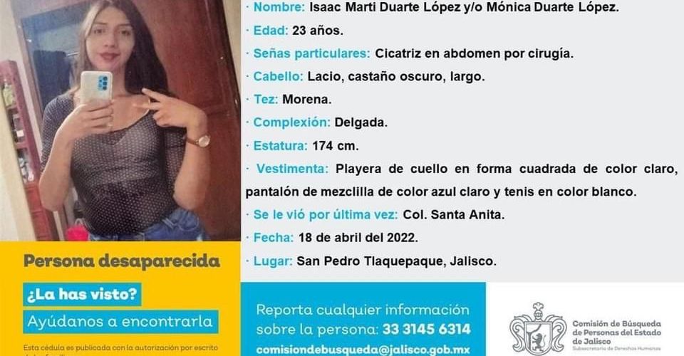 Denuncian la desaparición de joven trans Mónica Duarte en Jalisco