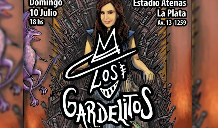 Las entradas del nuevo show de Los Gardelitos tienen en primera plana una foto de Cristina Kirchner