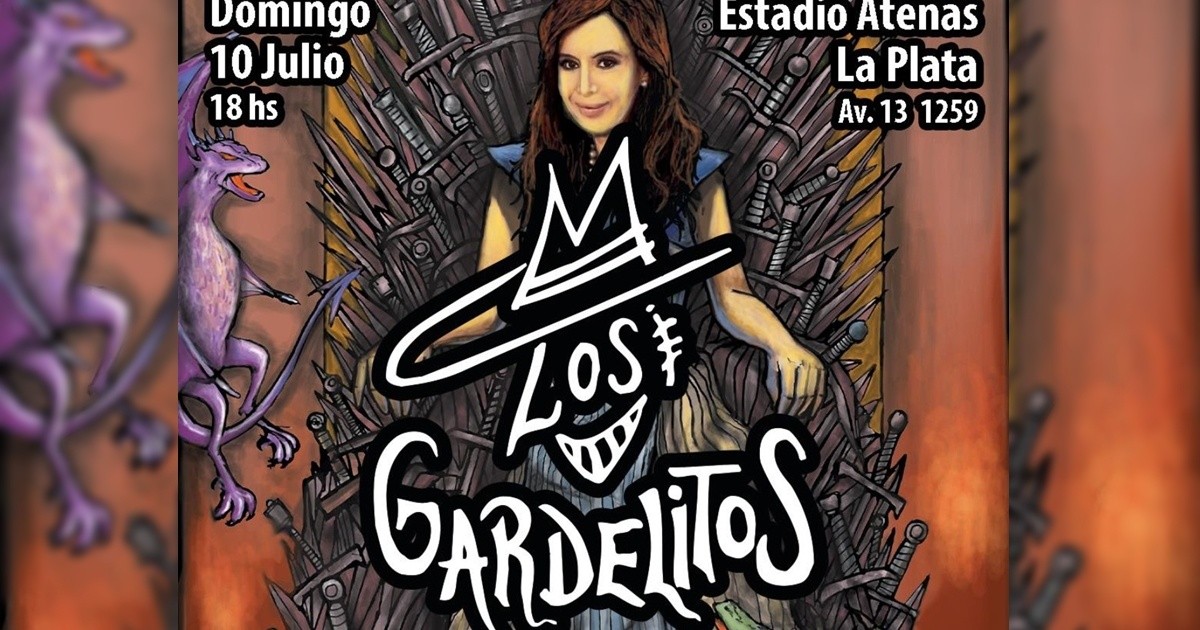 Las entradas del nuevo show de Los Gardelitos tienen en primera plana una foto de Cristina Kirchner