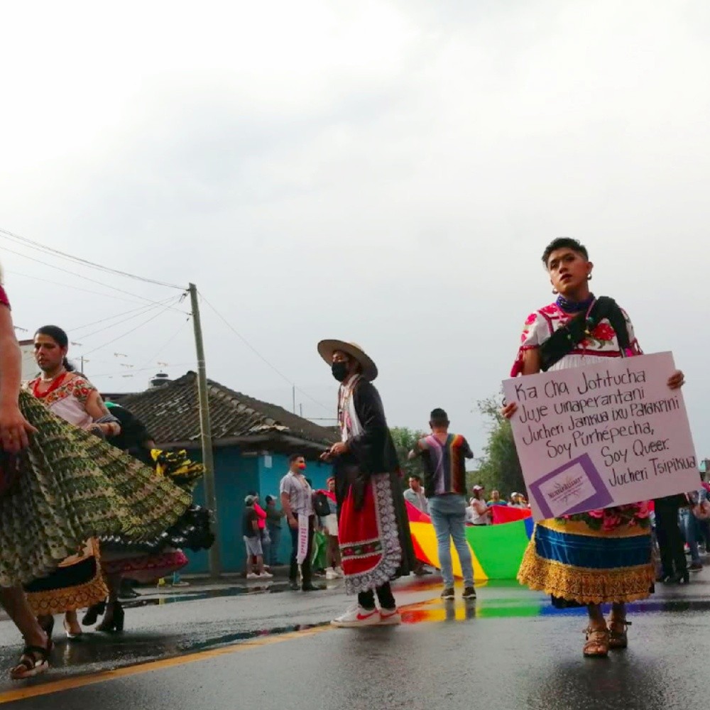 Primera marcha LGTBIQ+ en la Meseta P'urhépecha de Michoacán