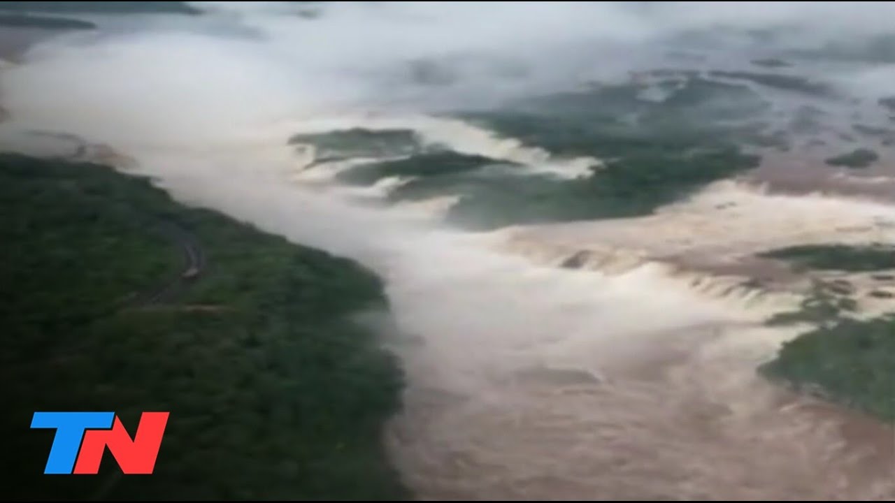 DESBORDE EN CATARATAS | La impactante crecida en el Río Iguazú, desde el aire