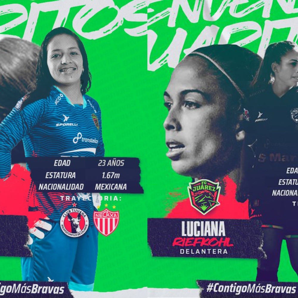 FC Juárez anunció la incorporación de Leticia Olvera y Luciana Riefkohl