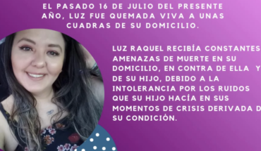 Luz Raquel burned in Jalisco; died today and there are no detainees