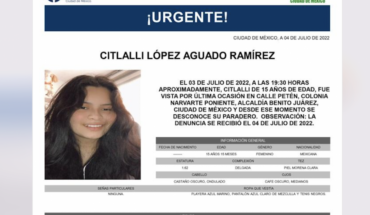 Relatives are looking for Citlalli, a 15-year-old teenager who disappeared in Mexico City