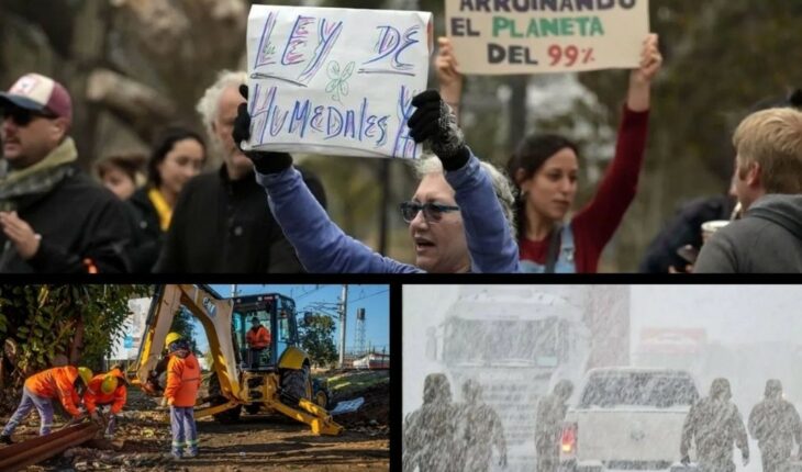 Rosario: they organized a mobilization to demand the cessation of "arson"; The construction of the Quilmes Sur station of the Roca Railway continues; Mendoza: the snow storm left more than 400 people stranded and much more…