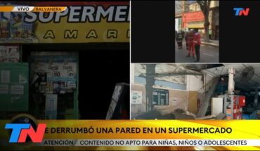 Video: BALVANERA: SE DERRUMBÓ UNA PARED DE UN SUPERMERCADO | Hay 2 empleados y una clienta heridos