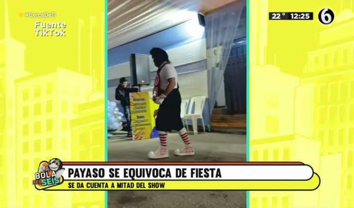 Video: Payaso se equivoca de fiesta y se da cuenta a mitad de show | La Bola del 6