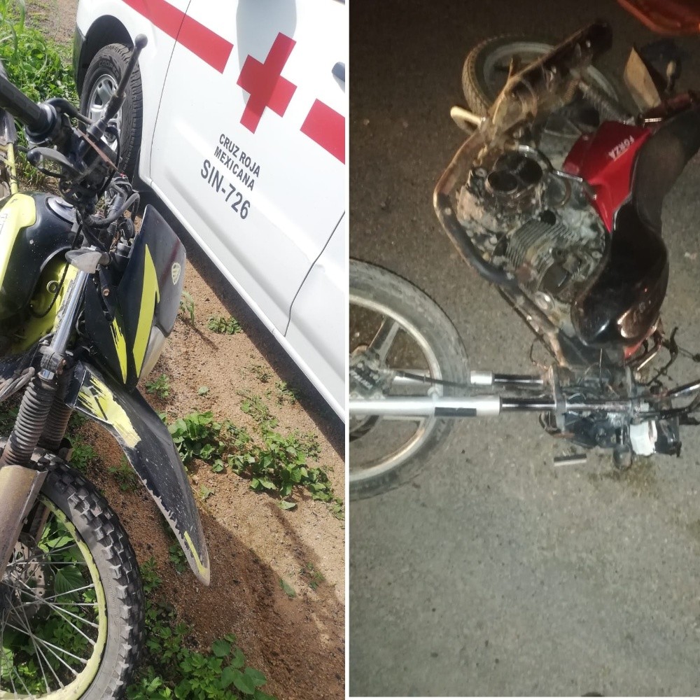 Dos heridos dejan accidentes de motociclistas en Rosario, Sinaloa