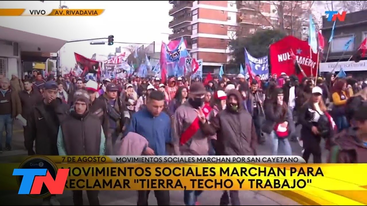 SAN CAYETANO y pedido de trabajo: Movimientos sociales marchan a Plaza de Mayo.
