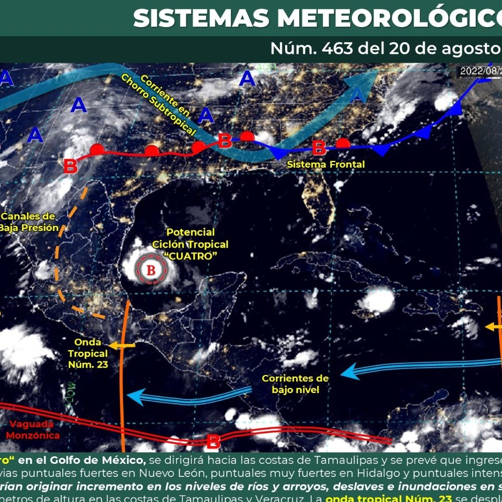 ciclón tropical "Cuatro" afectará varios estados