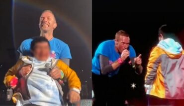 Chris Martin sube fanático al escenario y bailan — Rock&Pop