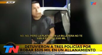 Video: PILAR: Tres policías detenidos por robarse $325.000 en un allanamiento