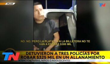 Video: PILAR: Tres policías detenidos por robarse $325.000 en un allanamiento