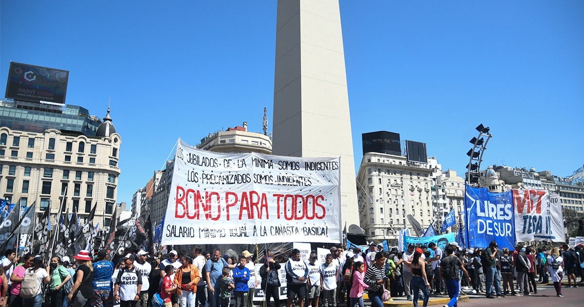 Piquetero organizations mobilize to demand a bonus "without exclusions"