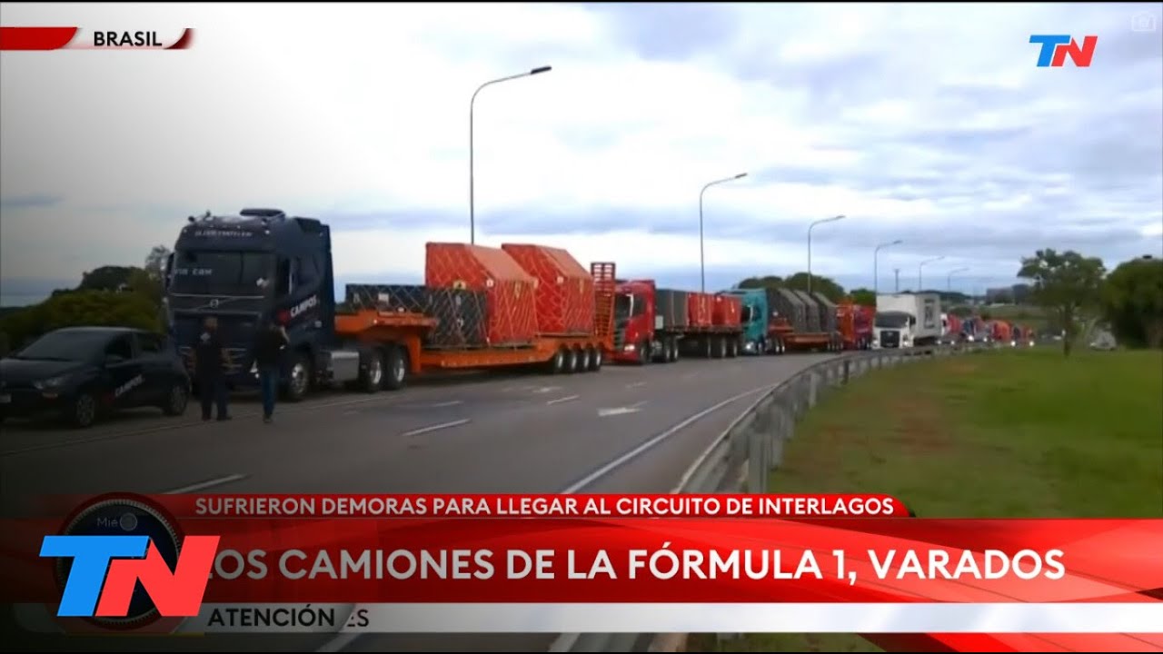 BRASIL I Camiones de la Fórmula 1 estuvieron varados por los cortes de ruta
