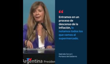 Video: Gabriela Cerruti: “Entramos en un proceso de descenso de la inflación, lo notamos todos”
