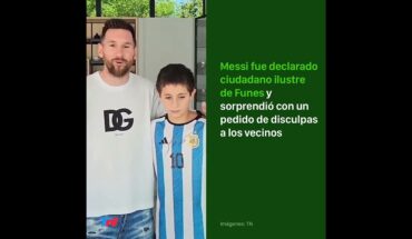 Video: Messi fue declarado ciudadano ilustre de Funes y sorprendió con un pedido de disculpas a los vecinos