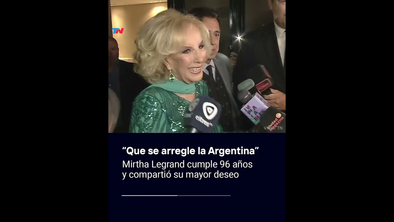 "Quiero que se arregle la Argentina": MIRTHA LEGRAND cumplió 96 años y compartió su mayor deseo