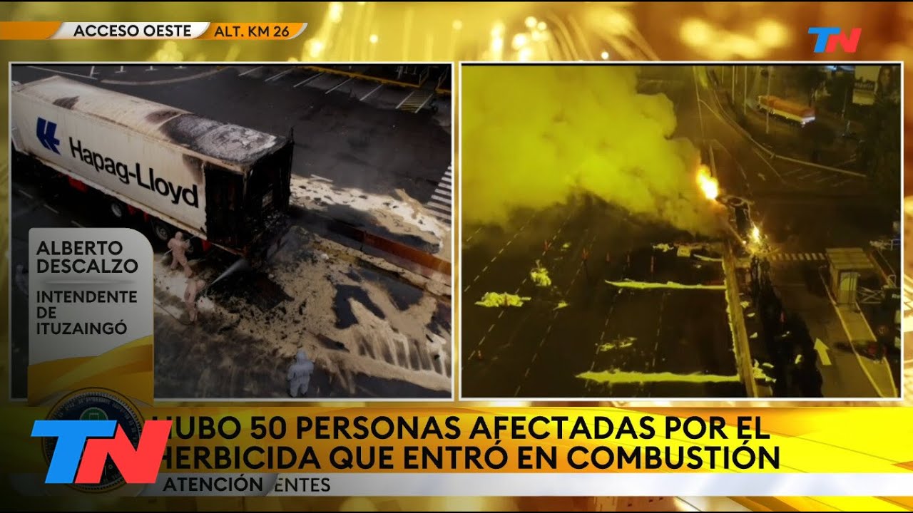 El intendente de Ituzaingó declaró la alerta sanitaria tras el vuelco de un camión con químicos