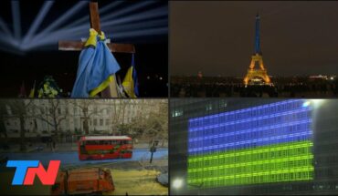 Video: Europa se tiñó de los colores de Ucrania, en aniversario de la guerra