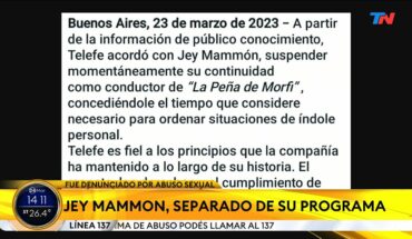 Video: JEY MAMMON: Telefe confirmó que fue desvinculado de “La Peña de Morfi” tras la denuncia de Benvenuto