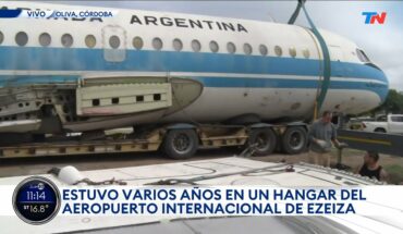 Video: DE MALVINAS A LA ETERNIDAD: Rescataron un avión abandonado y lo llevaron a Córdoba para restaurarlo