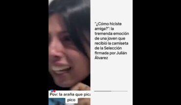 Video: ¿Cómo hiciste?: la tremenda emoción de una joven que recibió la camiseta firmada por Julián Álvarez