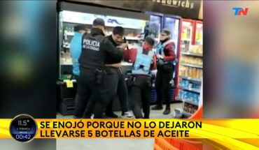 Video: INSÓLITO: Furia en el supermercado: detuvieron un hombre que queria comprar 5 botellas de aceite