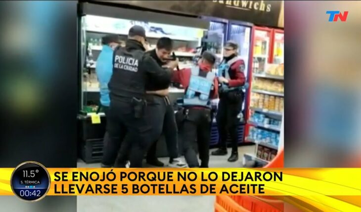 Video: INSÓLITO: Furia en el supermercado: detuvieron un hombre que queria comprar 5 botellas de aceite