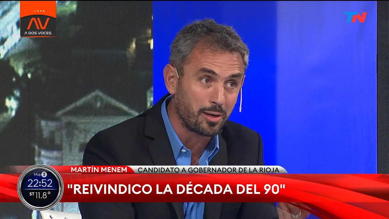 "Reivindico la década del `90" Martín Menem, candidato a gobernador de La Rioja