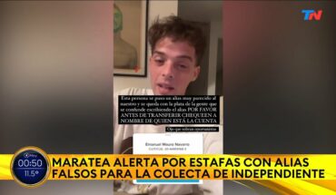 Video: Santiago Maratea denunció al impostor que les roba plata a los hinchas de Independiente