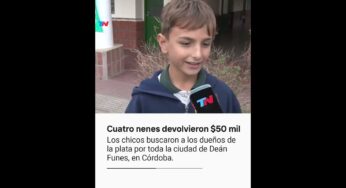Video: Cuatro nenes devolvieron $50.000 que encontraron en la calle: buscaron a los dueños por la ciudad