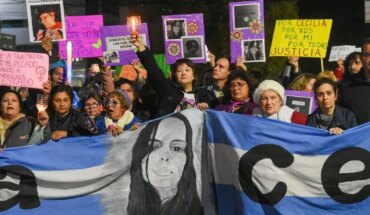 Cecilia Strzyzowski’s mother leads a march Monday in Buenos Aires to demand justice for her daughter
