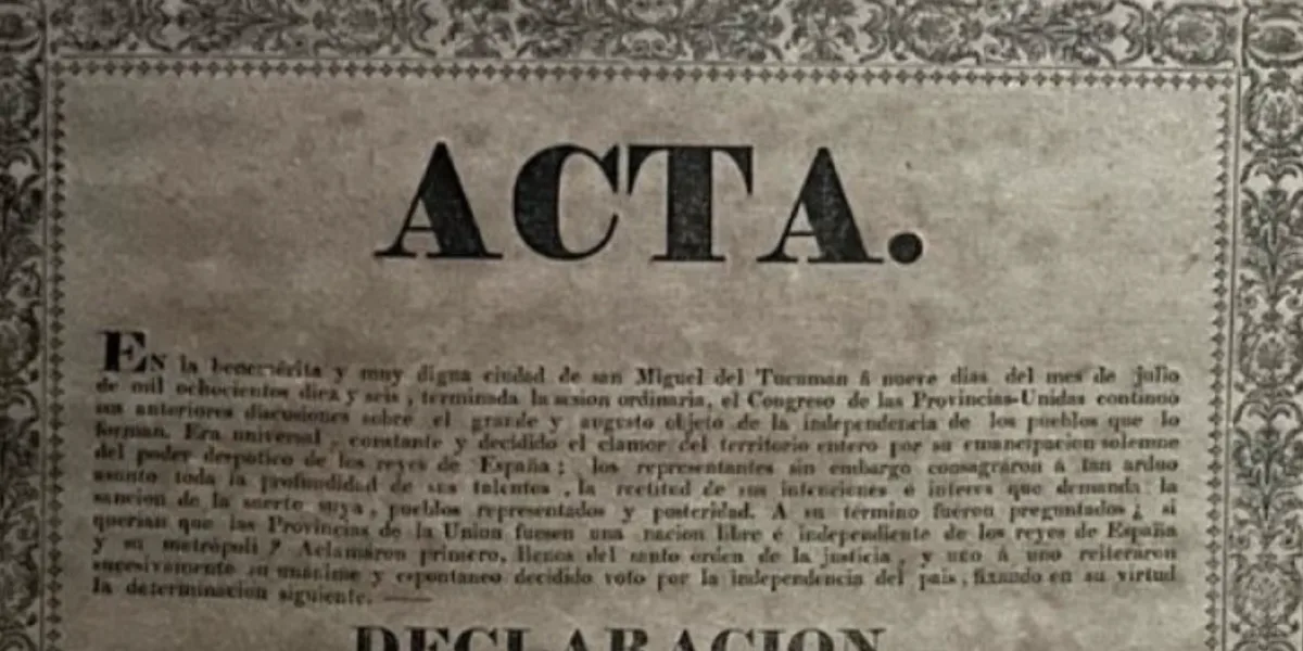 La Aduana Argentina rescató un impreso original de la Declaración de la Independencia