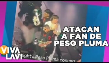 Video: Seguridad de Peso Pluma ataca a fan por subirse al escenario | Vivalavi