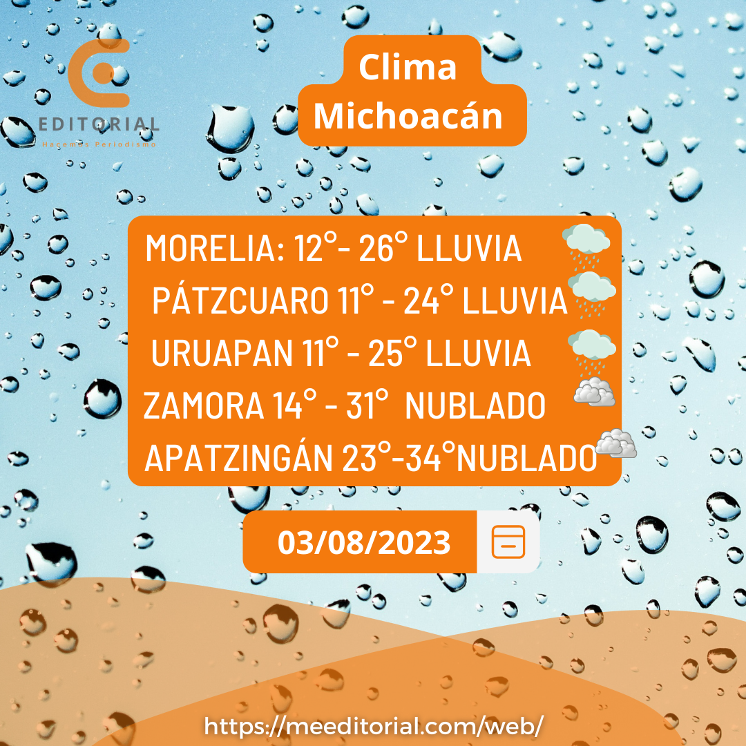 Se esperan lluvias para este jueves en Michoacán