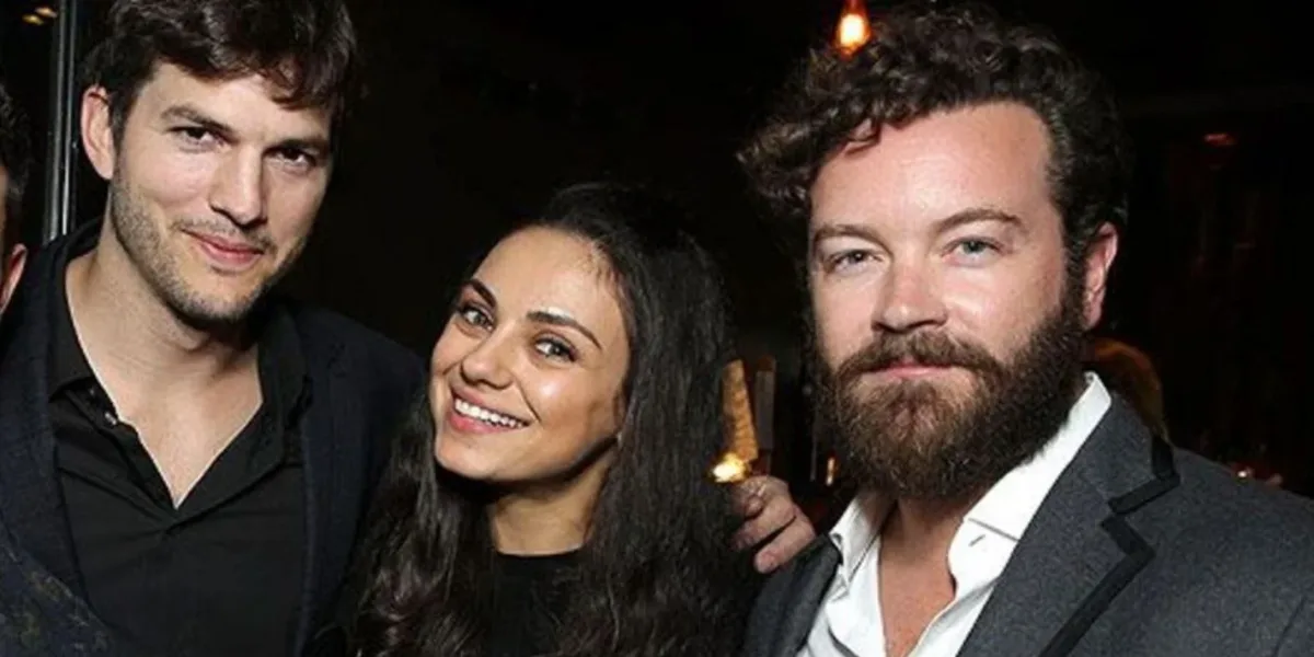 Ashton Kutcher and Mila Kunis protest after the conviction of their partner, Danny Masterson