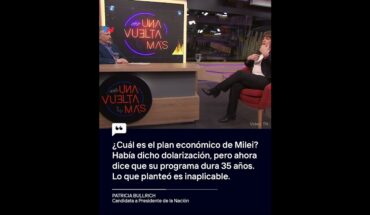 Video: “ES INAPLICABLE”: Bullrich se diferenció de Javier Milei y reforzó las críticas a su plan económico
